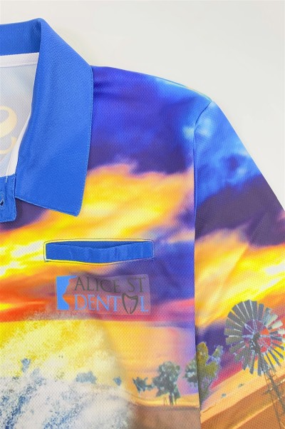 Order Men's Long Sleeve Dye Sublimation Polo Shirt Personal Design Water Sports 3 Button Chest Left Front Chest Pocket Printing Throughout Dye Sublimation Manufacturer 100%Polyester P1428 detail view-2